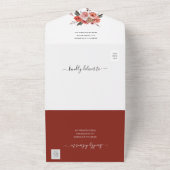 ボホカントリーフローラ結婚式招待状 オールインワン招待状 (外側)