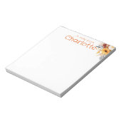 ボホカントリーヴィンテージオレンジ色の野草水色 ノートパッド (回転)