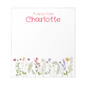 ボホカントリーヴィンテージ山花水色 ノートパッド (正面)