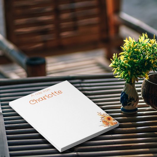 ボホカントリーヴィンテージ黄色の野草水色 ノートパッド