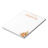 ボホカントリーヴィンテージ黄色の野草水色 ノートパッド (回転)