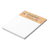 ボホカントリー山花水色イエローメモ帳 ノートパッド (回転)