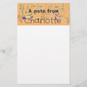 ボホカントリー山花水色イエロー 便箋 (正面)