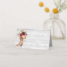 ボホカントリー素朴ウエスタンマルサラブルガンディブーツ プレイスカード