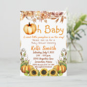 ボホカンプキンサンフラワーベビーシャワー招待状 招待状 (スタンド正面)