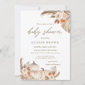 ボホカンプキンパンパスグラスオータムベビーシャワー 招待状 (正面)