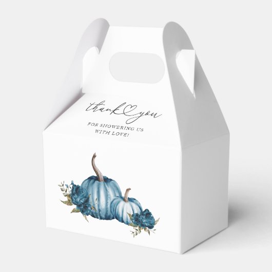 ボホカンプキンブルーフラワーベビーシャワー フェイバーボックス (正面サイド)