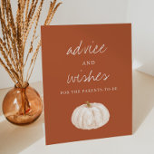 ボホカンプキンベビーシャワーアドバイスとウィッシュ 台座サイン