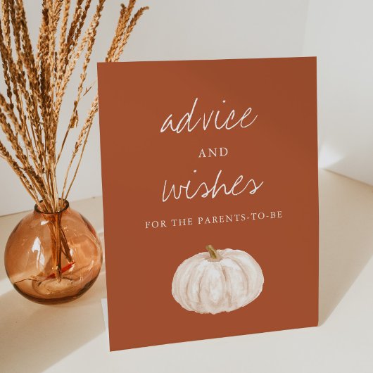 ボホカンプキンベビーシャワーアドバイスとウィッシュ 台座サイン