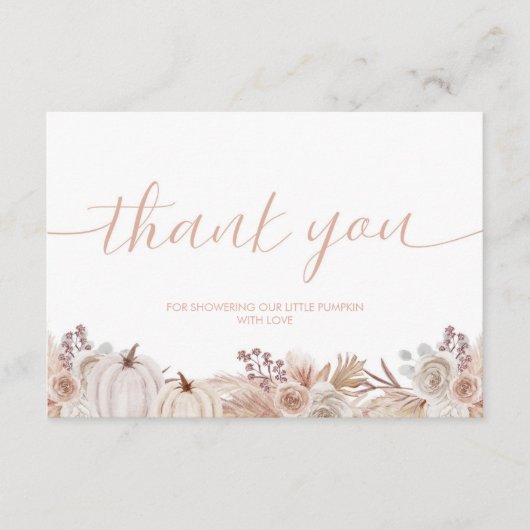 ボホカンプキンベビーシャワーサンキューカード エンクロージャーカード (正面)