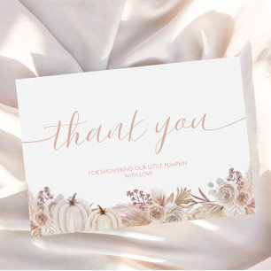 ボホカンプキンベビーシャワーサンキューカード エンクロージャーカード