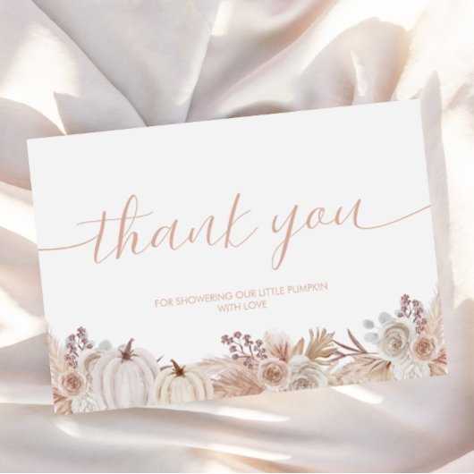 ボホカンプキンベビーシャワーサンキューカード エンクロージャーカード