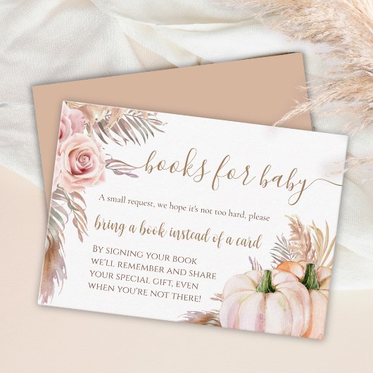 ボホカンプキン秋フローラブックベビーリクエスト エンクロージャーカード