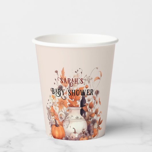 ボホカンプキン秋ベビーシャワー 紙コップ (正面)