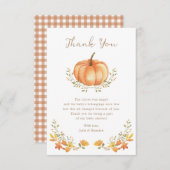 ボホカンプキン秋紅葉ベビーシャワー サンキューカード (正面/裏面)