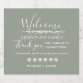 ボホカーキグリーンウェルカム結婚ズ ビールラベル (シングルラベル)