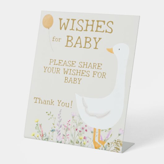 ボホガチョウ鴨ヤナギ赤ちゃんシャワー願いサイン 台座サイン (正面)