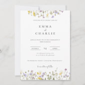 ボホガーデンエレガントワイルドフラワーズ結婚式招待状 招待状 (正面)
