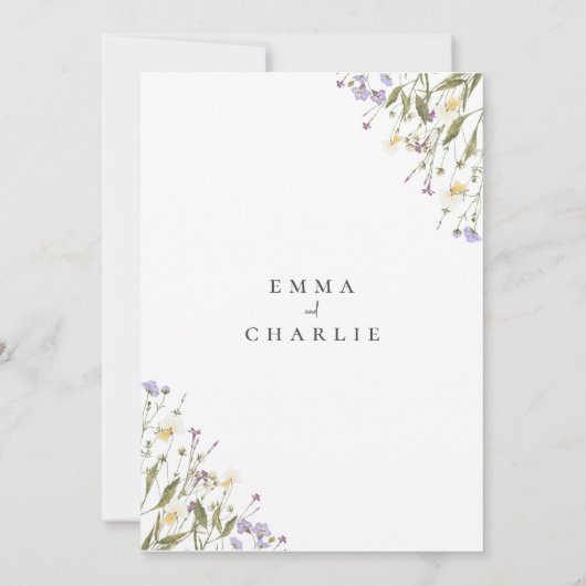 ボホガーデンエレガントワイルドフラワーズ結婚式招待状 招待状 (裏面)