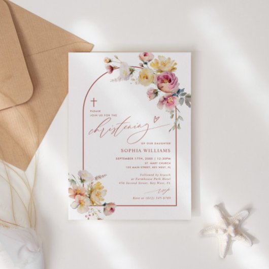 ボホガーデンバラフラワーズ《キリスト教》洗礼式や命名式招待状 招待状