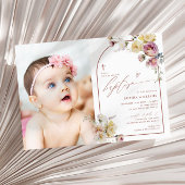 ボホガーデンバラ花写真少女バプテスマ 招待状