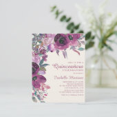 ボホガーデンパープル薄紫フローラスクリプトキンセアニラ 招待状 (スタンド正面)