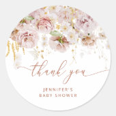 ボホガーデンフローラの赤ちゃん感謝していシャワーユー ラウンドシール (正面)