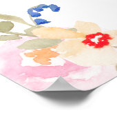 ボホガーデン夏フローライニシャル結婚の歓迎 ポスター (角)