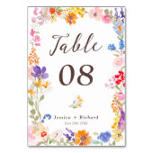 ボホガーデン夏フローラ結婚野花 テーブルナンバー (裏面)