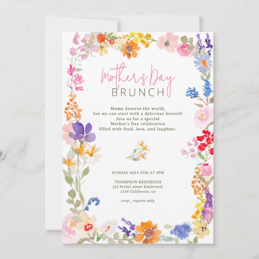 ボホガーデン夏フローラ野草母の日 招待状 (正面)