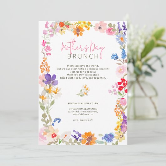 ボホガーデン夏フローラ野草母の日 招待状 (スタンド正面)