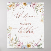 ボホガーデン素朴フラワーズブライダルシャワーウェルカム ポスター (正面)