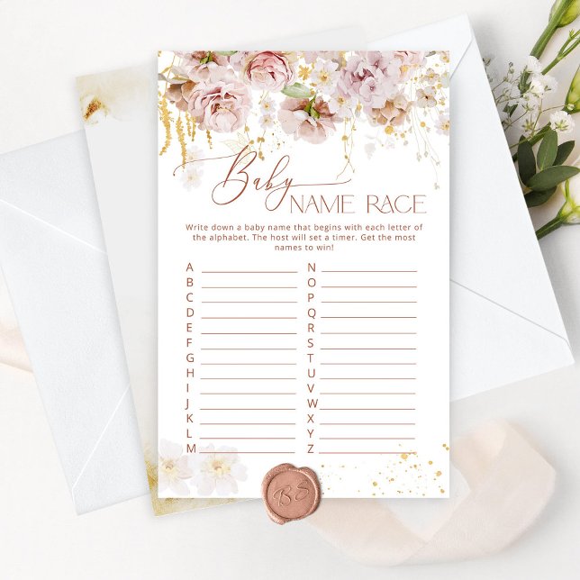 ボホガーデン花ベビー名レースゲーム (クリエイターアップロード済み)