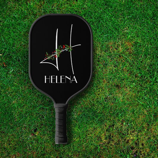 ボホガーリーウォーター色イニシャルHブラック ピックルボールラケット