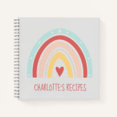 ボホガーリーレインボーハート絵画ズキッズレシピ ノートブック (正面)