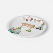 ボホガールキャンピングアドベンチャーバースデーパーティー ペーパープレート (アングル)