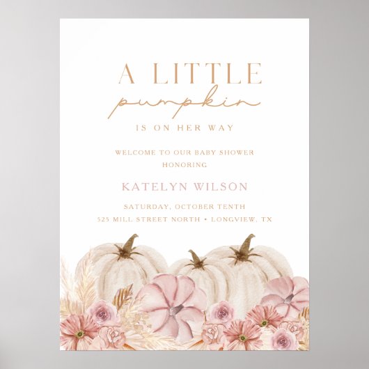 ボホガールズパンパスグラスパンプキンウェルカムサイン ポスター (正面)