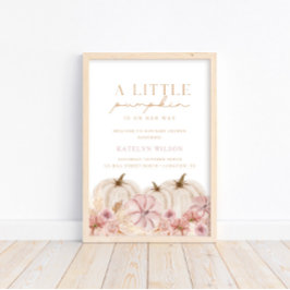 ボホガールズパンパスグラスパンプキンウェルカムサイン ポスター