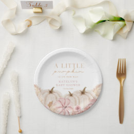 ボホガールズパンパスグラスパンプキンカスタム ペーパープレート