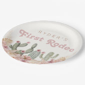 ボホガールズファーストロデオ女性のカーボーイ誕生日 ペーパープレート (アングル)