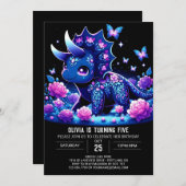 ボホガールディオンドラデジタル誕生日 招待状 (正面/裏面)