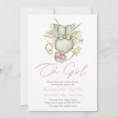 ボホガールドレスベビーシャワー招待状カード 招待状 (正面)