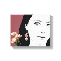 ボホガールピンクの花ファッションイラストレーショントレンディー