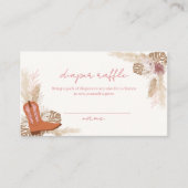 ボホガールブーツパンパスオムツラッフルベビーシャワー エンクロージャーカード (正面)