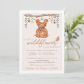 ボホガールワイルドフラワーベビーイン開花シャワー 招待状 (スタンド正面)