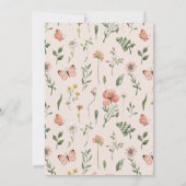 ボホガールワイルドフラワーベビーイン開花シャワー 招待状 (裏面)