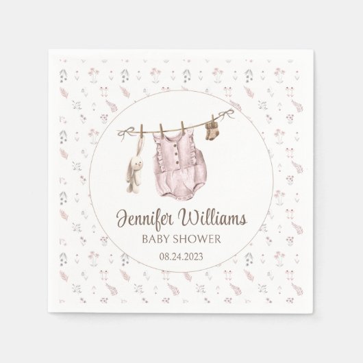 ボホガール服ベビーシャワー紙ナプキン スタンダードカクテルナプキン (正面)