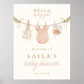 ボホガール物干しベビーシャワーウェルカムサイン ポスター (正面)