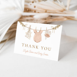 ボホガール物干しベビーシャワーサンキューカード サンキューカード