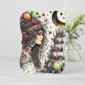 ボホガール誕生日カード | グリーティングカード (スタンド正面)